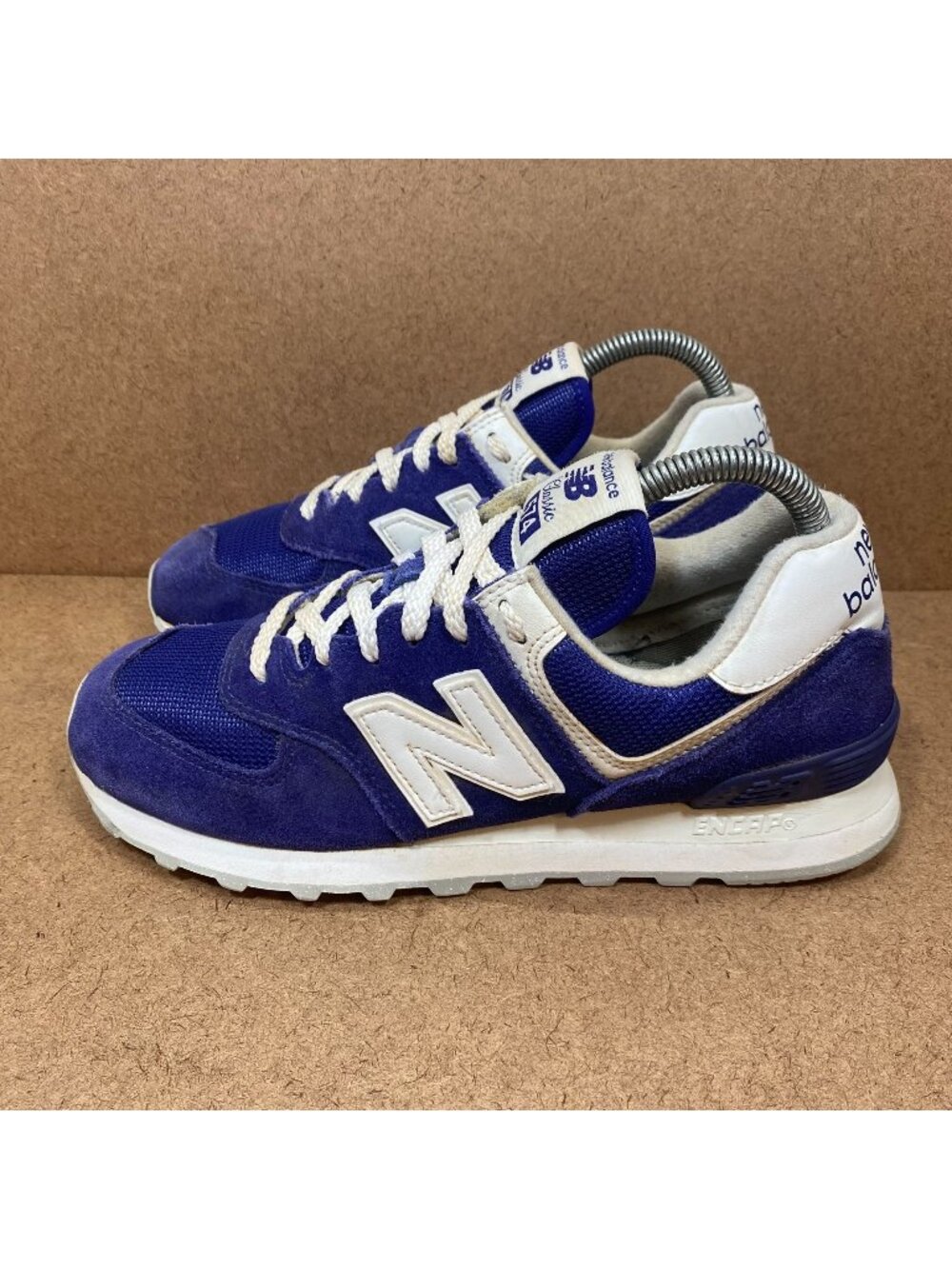 New Balance Mens 574 Classic Sneakers Blue & White Size 6.5 Casual